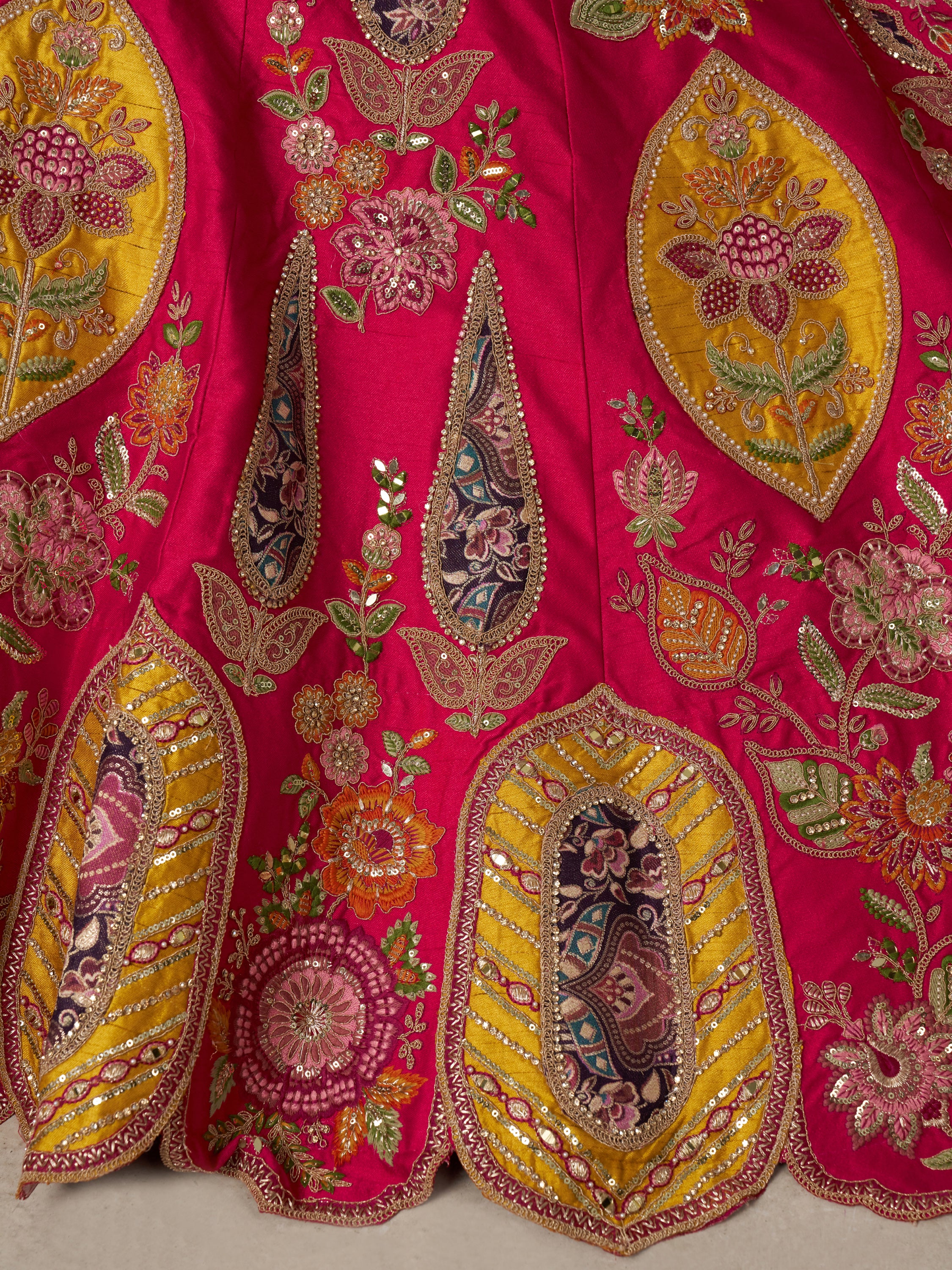 Rich Rani Pink Heavy Embroidery Silk Bridal Lehenga Choli With Dupatta