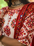 Admiral White Embroidered Cotton Traditional Wear Chaniya Choli