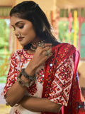 Admiral White Embroidered Cotton Traditional Wear Chaniya Choli