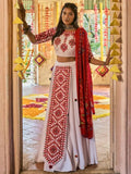 Admiral White Embroidered Cotton Traditional Wear Chaniya Choli