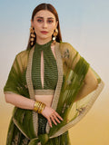 Dazzling Green Sequins Mehendi Wear Lehenga Choli With Dupatta