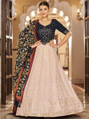Enchanting Light Pink Sequins Embroidery Georgette Lehenga Choli