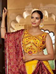Spectacular Yellow Sequins Embroidery Georgette Lehenga Choli