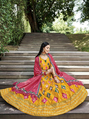 Marvelous Yellow Sequins Embroidery Silk Wedding Wear Lehenga Choli