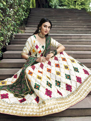Capricious White Sequins Embroidery Silk Lehenga Choli With Blouse