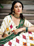 Capricious White Sequins Embroidery Silk Lehenga Choli With Blouse