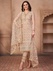 Marvelous Chiku Thread Embroidered Mono Net Festival Wear Pant Salwar Suit