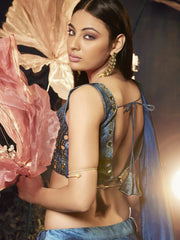 Graceful Blue Sequins Embroidered Velvet Lehenga Choli