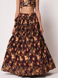 Fabulous Maroon Art Silk Floral Printed Party Lehenga Choli
