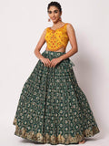 Impressive Green Silk Shibori Print Fancy Lehenga Choli