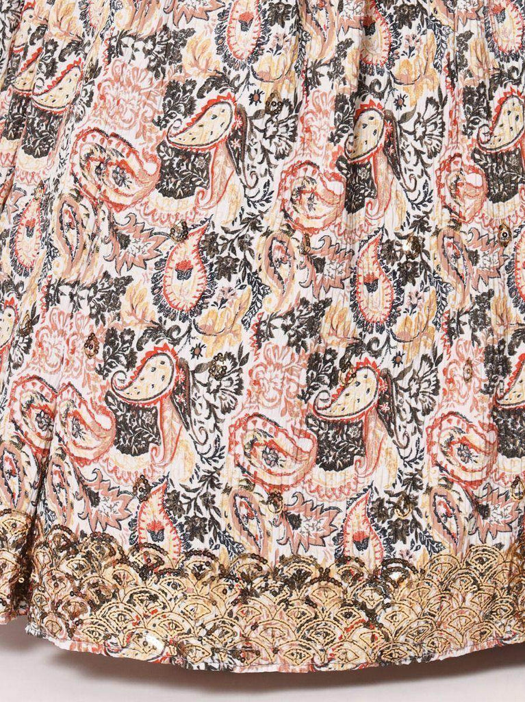 Pretty White Art Silk Printed Fancy Party Lehenga Choli