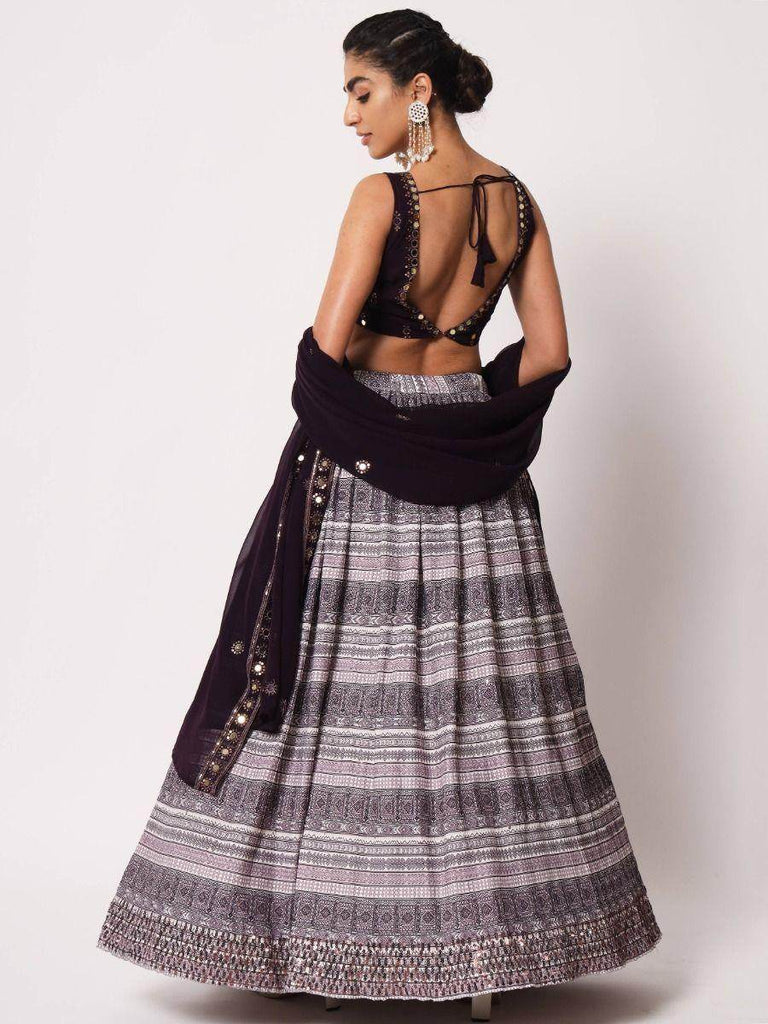 Splendid Purple Printed Art Silk Festive Lehenga Choli