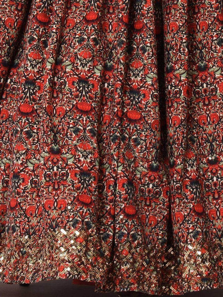 Ravishing Navy Blue Morris Print Silk Festive Wear Lehenga Choli
