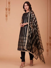 Glamorous Black Sequence Embroidered Net Salwar Suit