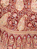 Fantastical Red Velvet Barik Embroidered Bridal Wear Lehenga Choli