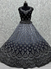 Sassy Black Zircon Daimond Net Cocktail Party Lehenga Choli