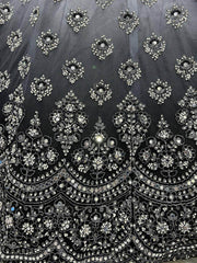 Sassy Black Zircon Daimond Net Cocktail Party Lehenga Choli