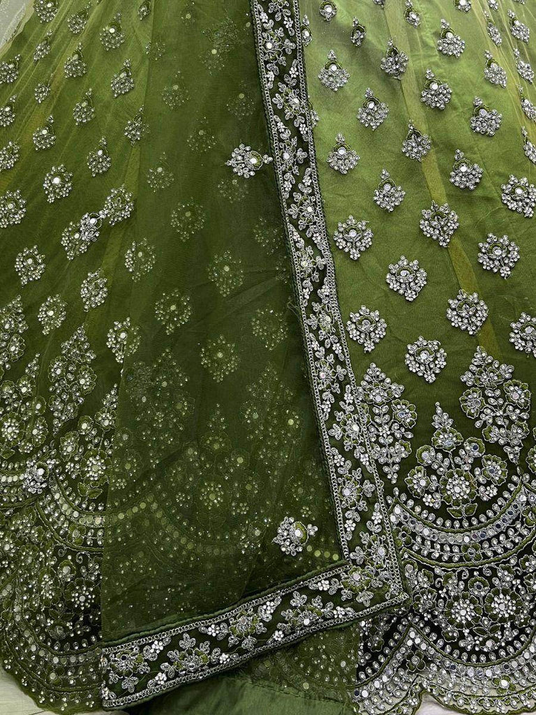 Wonderful Green Dori Work Net Wedding Wear Lehenga Choli