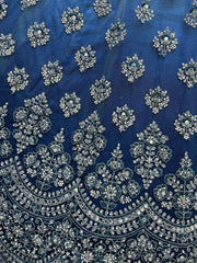 Marvellous Blue Sequined Net Reception Lehenga Choli