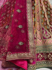 Astonishing Pink Heavy Embroidered Silk Lehenga Choli With Dupatta