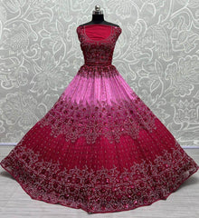 Fabulous Hot Pink Zircon Diamond Wedding Lehenga Choli