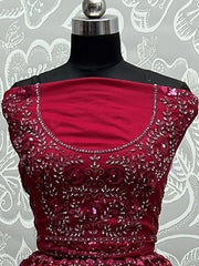 Fabulous Hot Pink Zircon Diamond Wedding Lehenga Choli