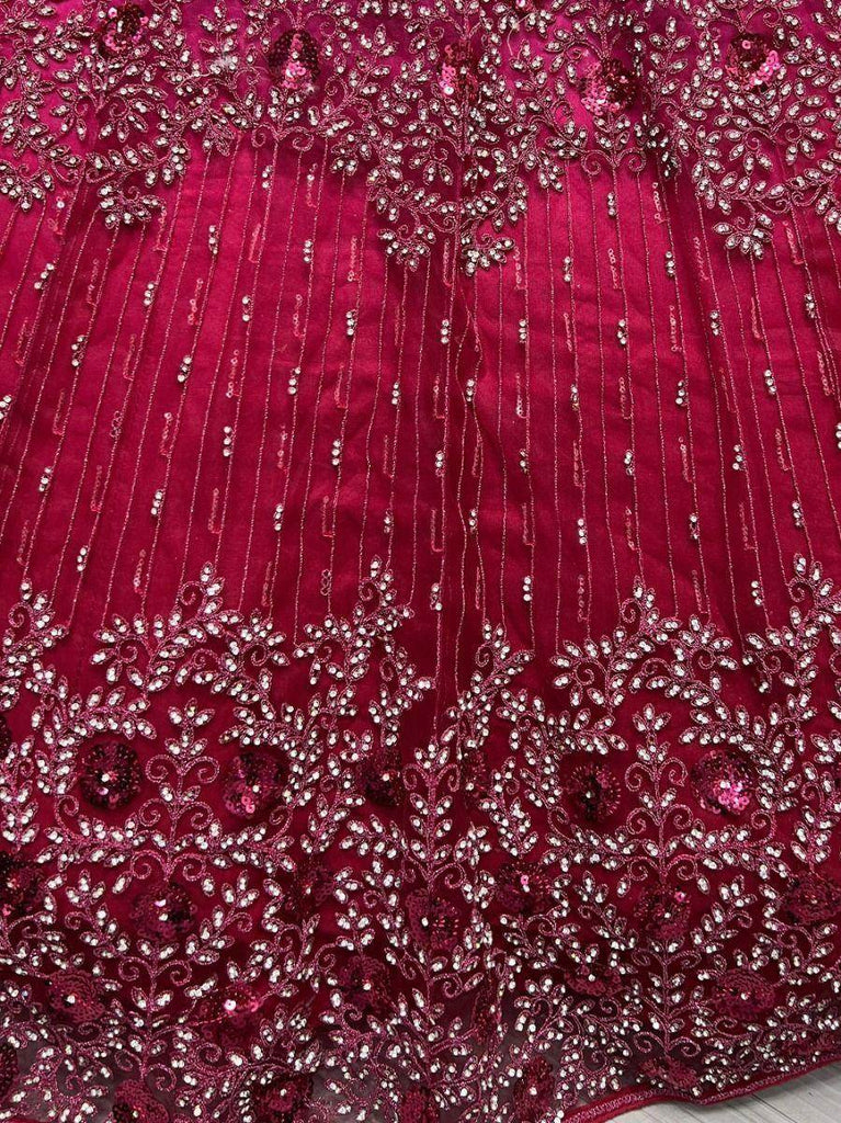 Fabulous Hot Pink Zircon Diamond Wedding Lehenga Choli