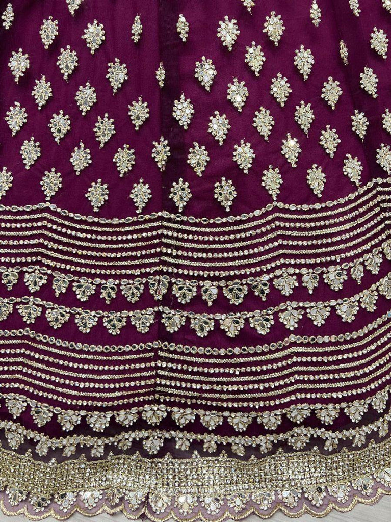 Captivating Purple Zircon Heavy Embroidered Net Lehenga Choli