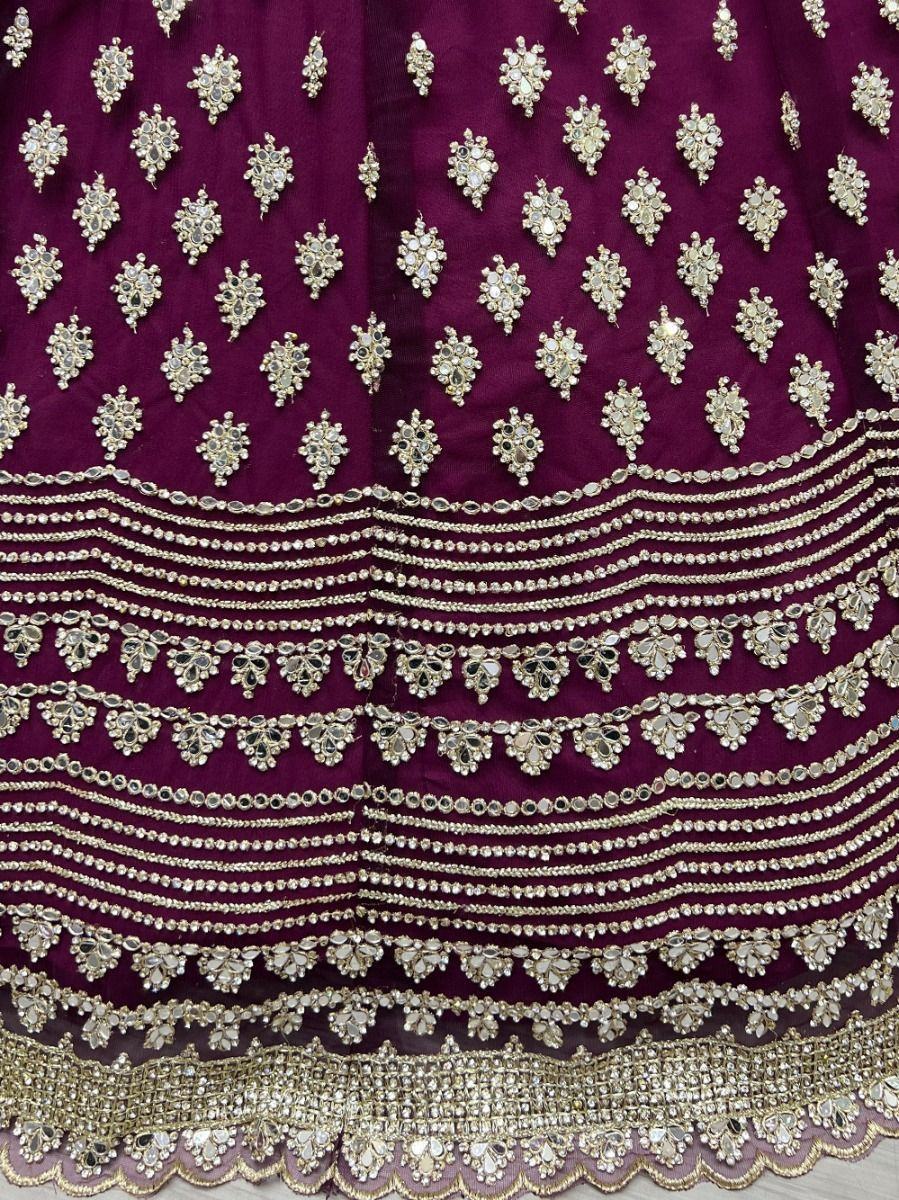 Captivating Purple Zircon Heavy Embroidered Net Lehenga Choli