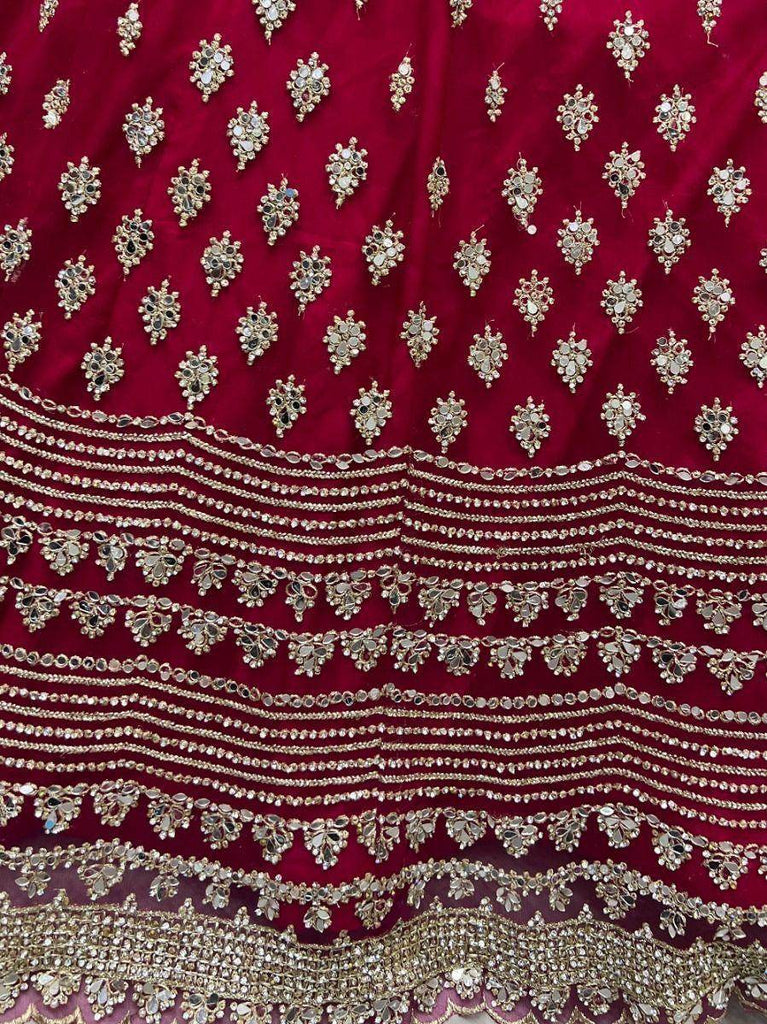 Gorgeous Hot-Pink Zircon Heavy Embroidered Net Lehenga Choli