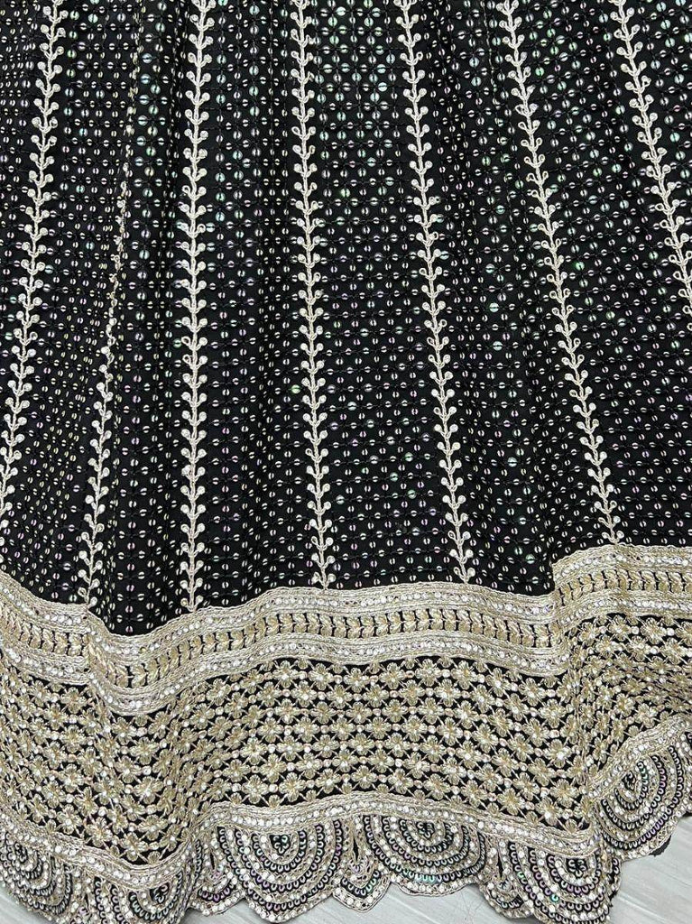 Alluring Black Sequence Embroidered Georgette Lehenga Choli