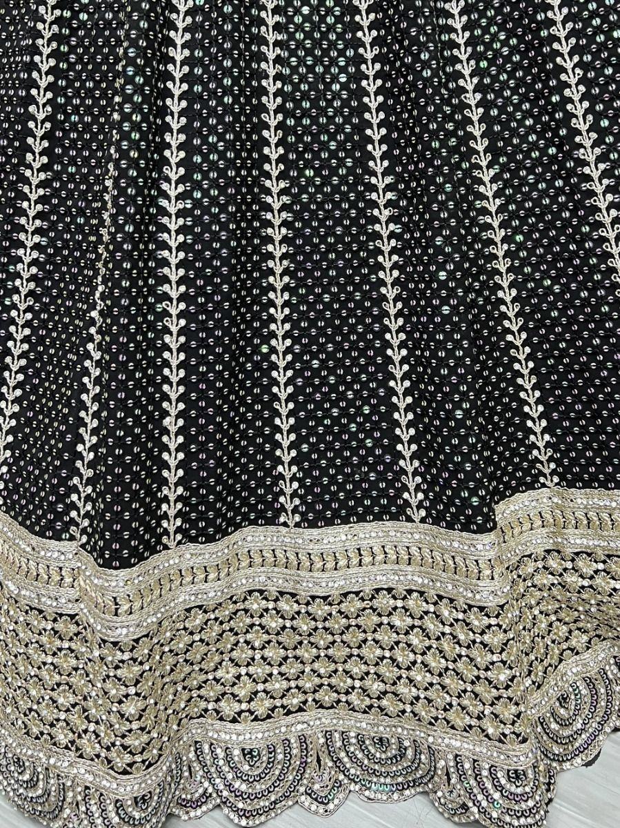 Alluring Black Sequence Embroidered Georgette Lehenga Choli