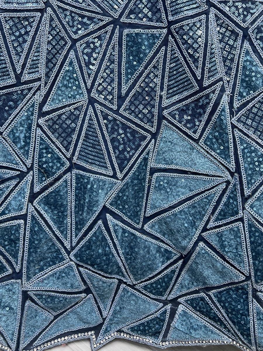Engaging Blue Sequins Embroidered Net Lehenga Choli