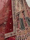 Queenly Maroon Fancy Embroidered Velvet Designer Bridal Lehenga choli
