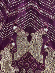 Sumptuous Wine Sequined Embroidery Party Wear Lehenga Choli