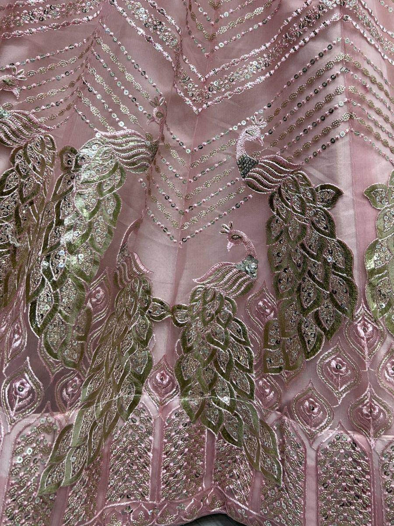 Dazzling Pink Sequined Embroidery Marriage Party Lehenga Choli