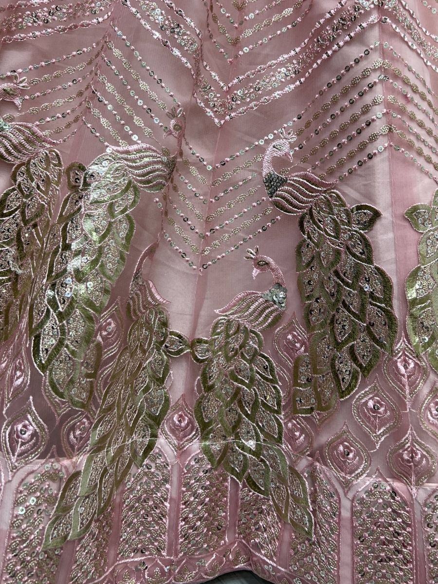 Dazzling Pink Sequined Embroidery Marriage Party Lehenga Choli