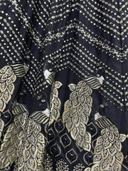 Luscious Black Fancy Sequined Embroidery Cocktail Party Lehenga Choli