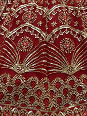 Superb Red Sequines Embroidered Net Bridal Wear Lehenga Choli