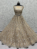 Magnificent Golden Dori Embroidery Net Reception Wear Lehenga Choli