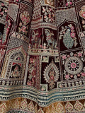 Scrumptious Maroon Zari Embroidery Velvet Bridal Lehenga Choli
