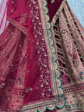 Worthy Multi-Color Embroidered Velvet Bridal Lehenga Choli