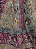 Astonishing Pink Heavy Embroidered Velvet Bridal Lehenga Choli