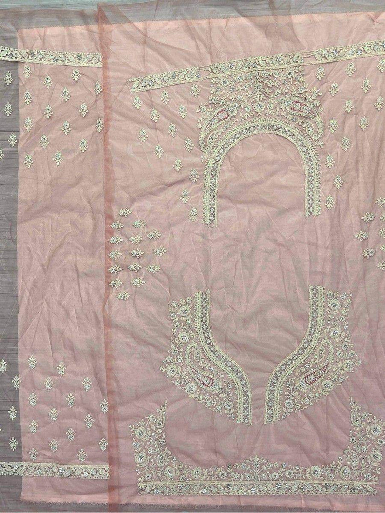Adorable Peach Embroidered Net Engagements Wear Lehenga Choli