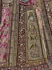 Ravishing Mustard Yellow Thread Work Velvet Bridal Lehenga Choli