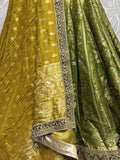 Charming Green Zari Weaving Banarasi Silk Mehendi Wear Lehenga Choli