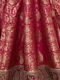 Attractive Pink Zari Woven Banarasi Silk Wedding Lehenga Choli