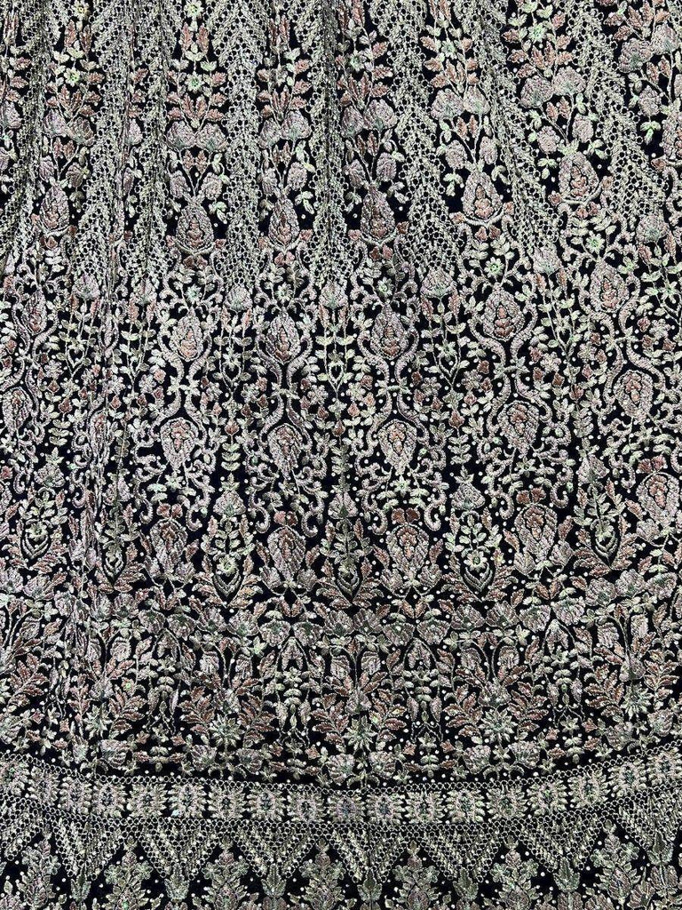 Fascinating Navy Blue Embroidered Net Reception Wear Lehenga Choli