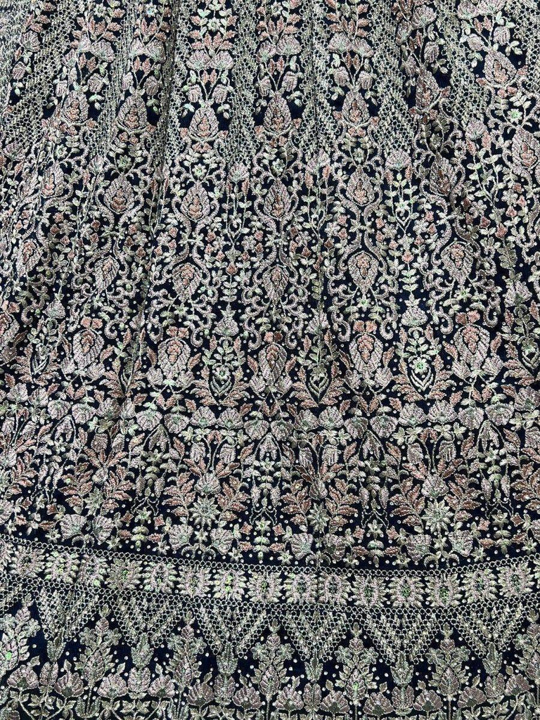 Precious Blue Thread Work Net Engagement Wear Lehenga Choli