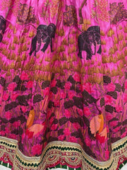 Alluring Pink Digital Printed Silk Wedding Lehenga Choli With Dupatta